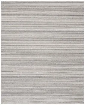 8' X 10' Gray And Taupe Wool Hand Woven Stain Resistant Area Rug