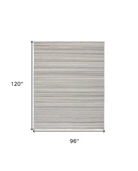 8' X 10' Gray And Taupe Wool Hand Woven Stain Resistant Area Rug