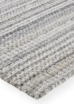 8' X 10' Gray And Taupe Wool Hand Woven Stain Resistant Area Rug