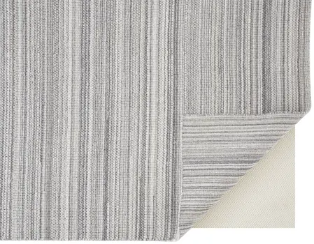 8' X 10' Gray And Taupe Wool Hand Woven Stain Resistant Area Rug