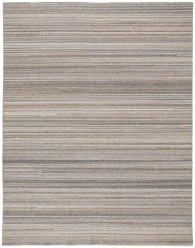 5' X 8' Brown And Taupe Wool Hand Woven Stain Resistant Area Rug
