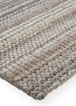 5' X 8' Brown And Taupe Wool Hand Woven Stain Resistant Area Rug