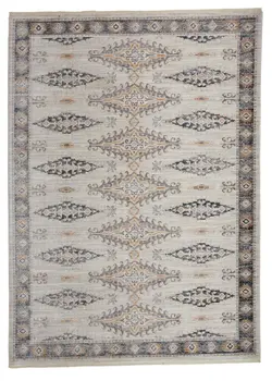 4' X 6' Gray and Black Floral Non Skid Area Rug