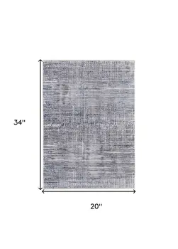 2' X 3' Gray And Blue Abstract Stain Resistant Area Rug