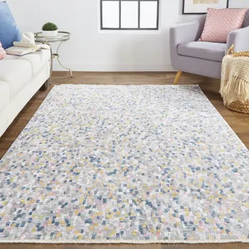 2' X 3' Taupe Tan And Orange Abstract Stain Resistant Area Rug