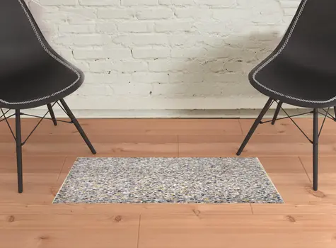 2' X 3' Taupe Tan And Orange Abstract Stain Resistant Area Rug