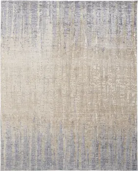 2' X 3' Tan Brown And Blue Abstract Power Loom Distressed Area Rug