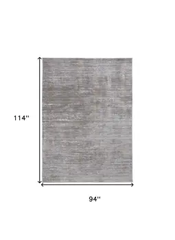 8' X 10' Taupe Silver and Tan Abstract Power Loom Non Skid Area Rug