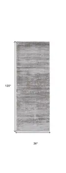 10' Taupe Silver and Tan Abstract Power Loom Non Skid Runner Rug