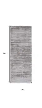 8' Taupe Silver And Tan Abstract Power Loom Runner Rug