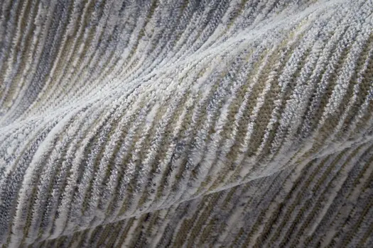 12' Taupe Silver And Tan Abstract Power Loom Runner Rug
