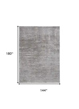 12' X 15' Taupe Silver And Tan Abstract Power Loom Area Rug