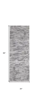 8' Tan Taupe And Gray Abstract Power Loom Distressed Stain Resistant Runner Rug