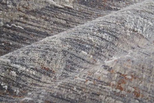 2' X 3' Taupe Tan And Orange Abstract Power Loom Distressed Stain Resistant Area Rug