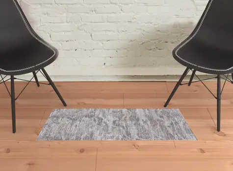 2' X 3' Taupe Tan And Orange Abstract Power Loom Distressed Stain Resistant Area Rug