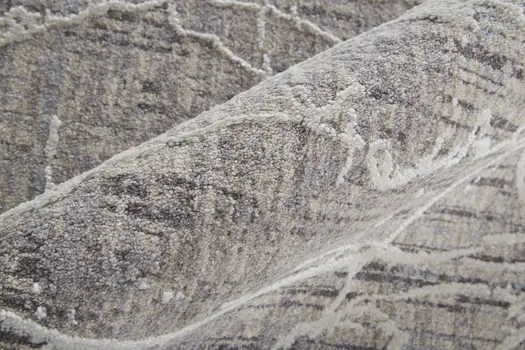 5' X 8' Gray Abstract Power Loom Distressed Area Rug