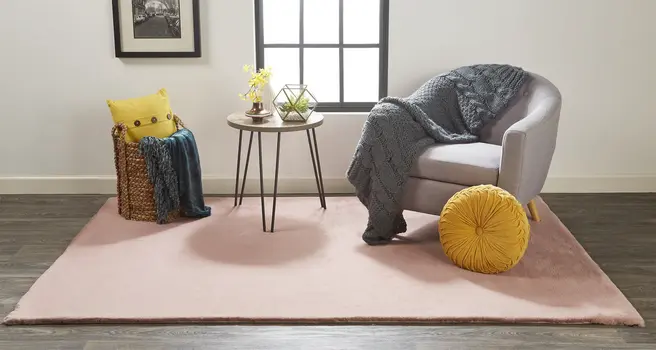 5' X 7' Pink Shag Area Rug