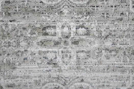 8' X 10' Gray and Ivory Floral Power Loom Distressed Non Skid Area Rug