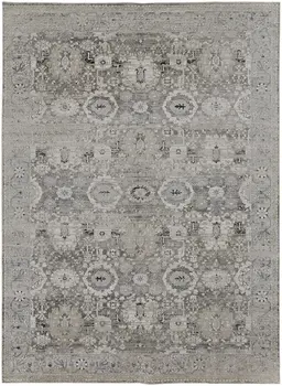 5' X 8' Gray And Silver Abstract Power Loom Distressed Area Rug