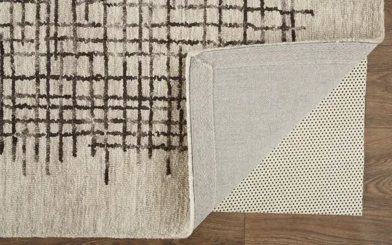 12' X 15' Tan And Brown Wool Plaid Tufted Handmade Area Rug