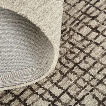 12' X 15' Tan And Brown Wool Plaid Tufted Handmade Area Rug