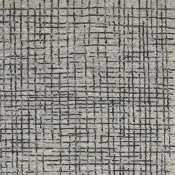 4' X 6' Gray Black And Tan Wool Crosshatch Hand Tufted Area Rug