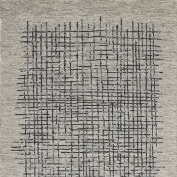 4' X 6' Gray Black And Tan Wool Crosshatch Hand Tufted Area Rug