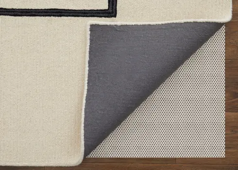 5' X 8' Gray and Ivory Wool Abstract Geometric Hand Tufted Area Rug