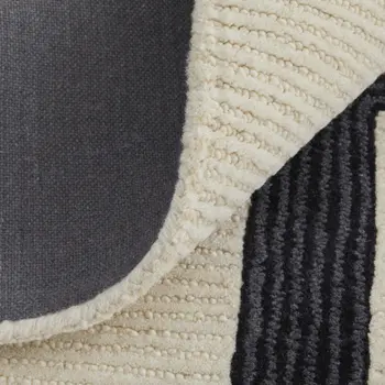 5' X 8' Gray and Ivory Wool Abstract Geometric Hand Tufted Area Rug