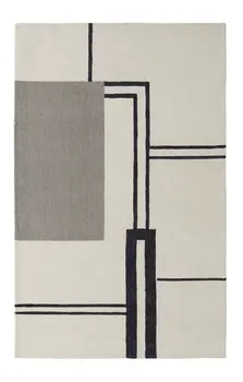 2' X 3' Gray and Ivory Wool Abstract Geometric Hand Tufted Area Rug