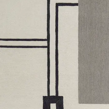 2' X 3' Gray and Ivory Wool Abstract Geometric Hand Tufted Area Rug
