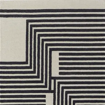 10' X 14' Gray and Black Wool Abstract Hand Tufted Area Rug