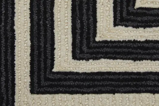 12' X 15' Gray Ivory And Black Wool Abstract Tufted Handmade Area Rug