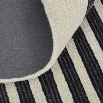 12' X 15' Gray Ivory And Black Wool Abstract Tufted Handmade Area Rug