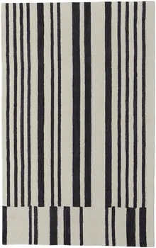 12' X 15' Ivory And Black Wool Abstract Tufted Handmade Area Rug
