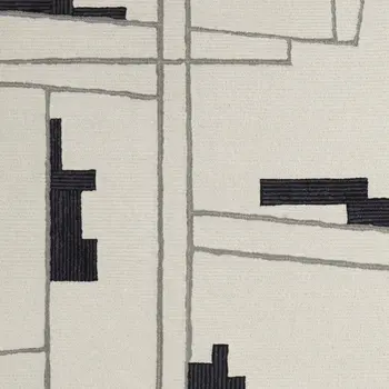 8' X 10' Gray and Ivory Wool Abstract Hand Tufted Area Rug