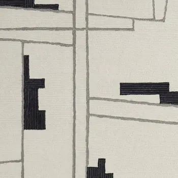 10' X 14' Gray and Ivory Wool Abstract Hand Tufted Area Rug