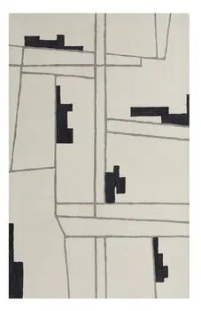 12' X 15' Gray and Ivory Wool Abstract Hand Tufted Area Rug