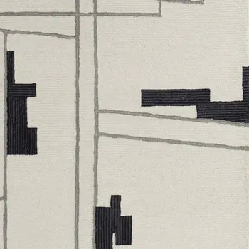 2' X 3' Gray and Ivory Wool Abstract Hand Tufted Area Rug
