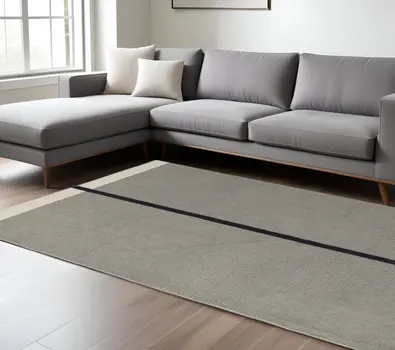 10' X 14' Black Gray And Taupe Abstract Geometric Hand Tufted Area Rug