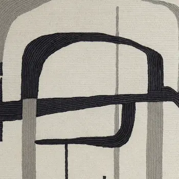 2' X 3' Gray and Ivory Wool Abstract Hand Tufted Area Rug