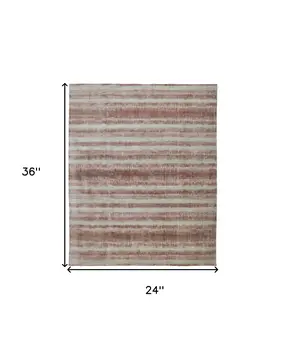 2' X 3' Tan and Ivory Abstract Hand Woven Area Rug