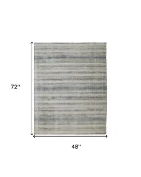 4' X 6' Blue and Gray Abstract Hand Woven Area Rug