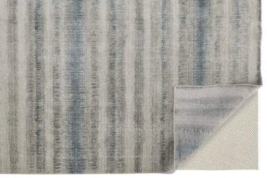 4' X 6' Blue and Gray Abstract Hand Woven Area Rug