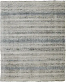 8' X 10' Gray Blue And Green Abstract Hand Woven Area Rug