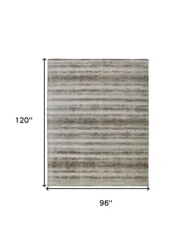 8' X 10' Tan Ivory And Brown Abstract Hand Woven Area Rug