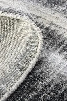 5' X 8' Gray and Black Abstract Hand Woven Area Rug