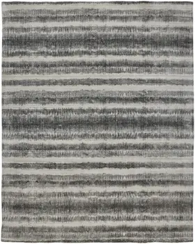 10' X 14' Gray Ivory And Black Abstract Hand Woven Area Rug