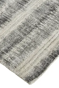 10' X 14' Gray Ivory And Black Abstract Hand Woven Area Rug