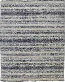 5' X 8' Ivory And Blue Abstract Hand Woven Area Rug